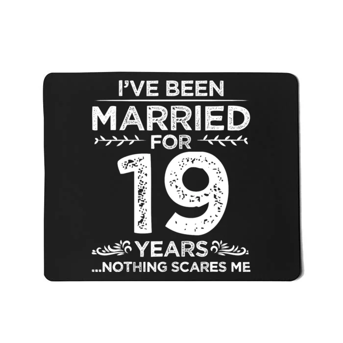 Couples Married 19 Years Retro 19th Wedding Anniversary Mousepad