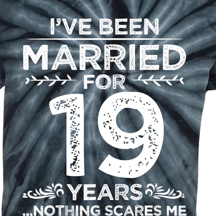 Couples Married 19 Years Retro 19th Wedding Anniversary Kids Tie-Dye T-Shirt