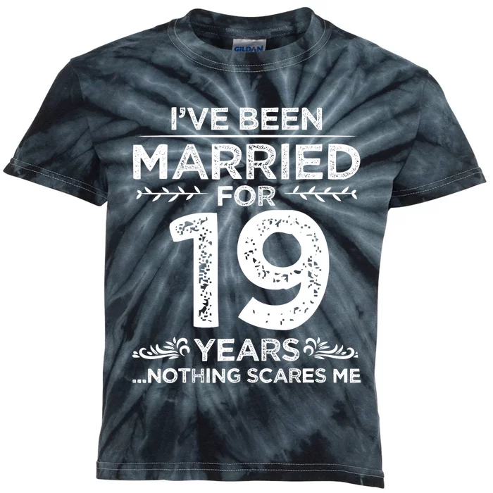 Couples Married 19 Years Retro 19th Wedding Anniversary Kids Tie-Dye T-Shirt