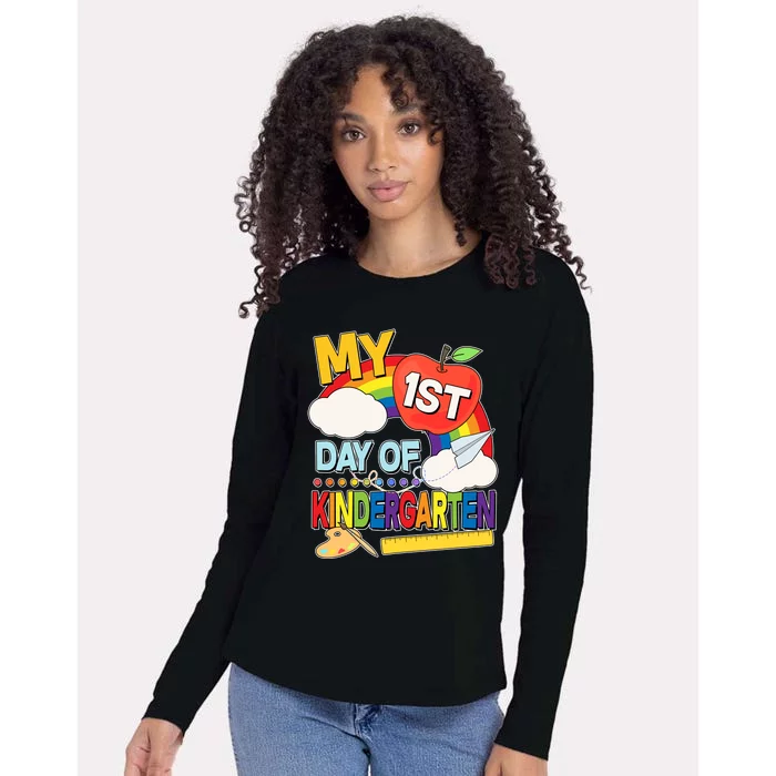 Cute My 1st Day Of Kindergarten Womens Cotton Relaxed Long Sleeve T-Shirt