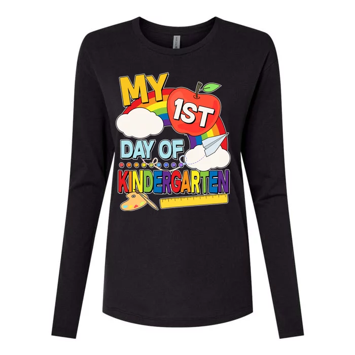 Cute My 1st Day Of Kindergarten Womens Cotton Relaxed Long Sleeve T-Shirt