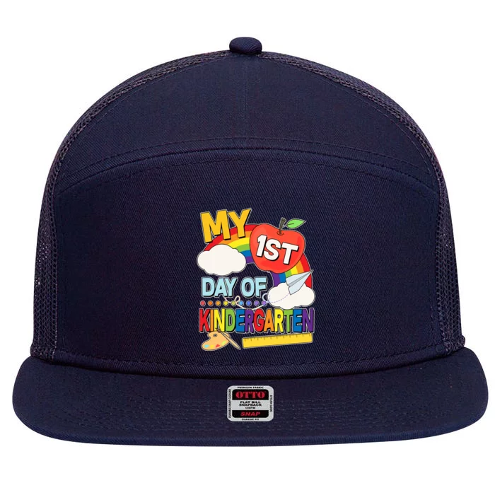 Cute My 1st Day Of Kindergarten 7 Panel Mesh Trucker Snapback Hat