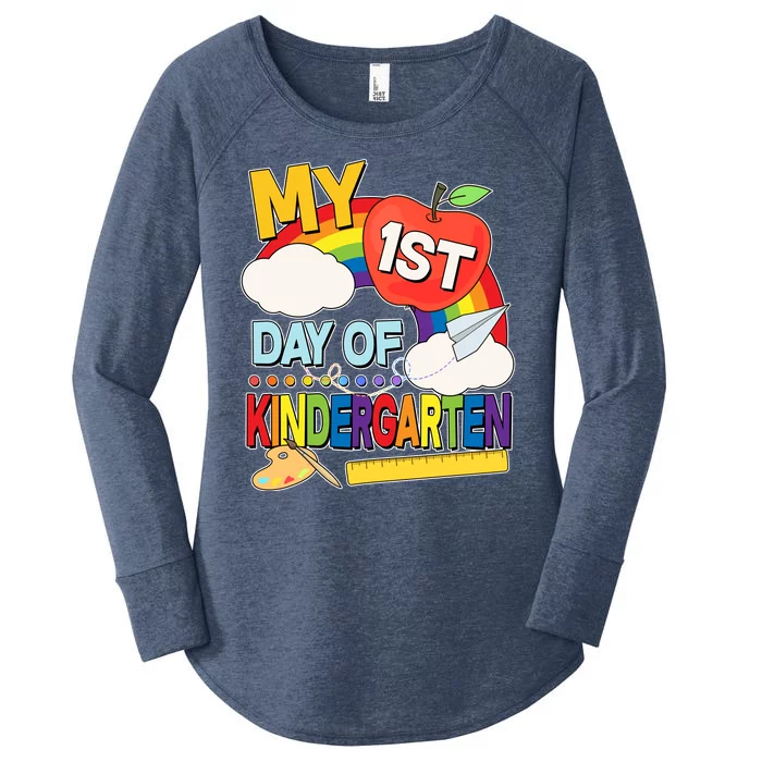 Cute My 1st Day Of Kindergarten Women's Perfect Tri Tunic Long Sleeve Shirt