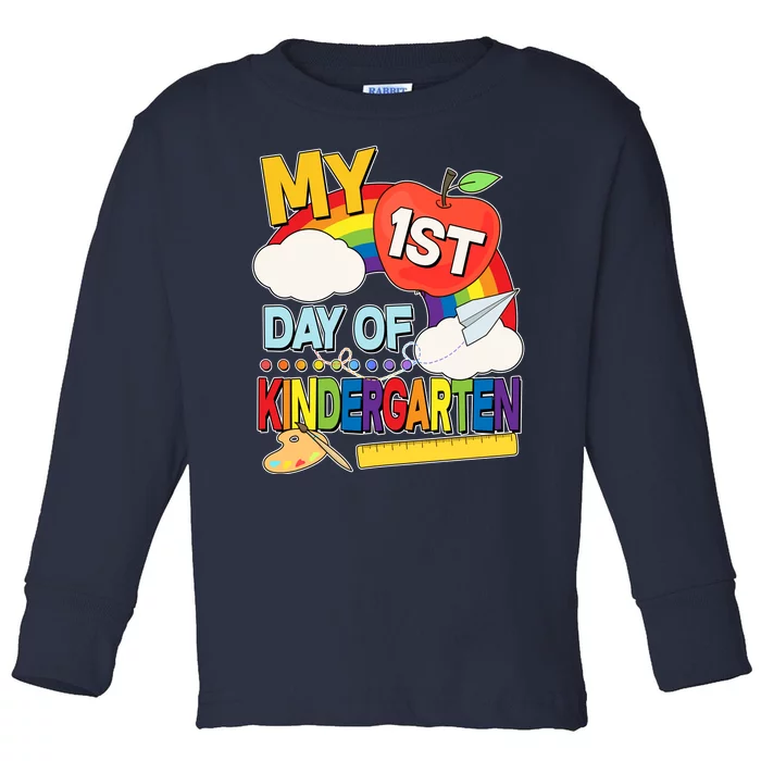 Cute My 1st Day Of Kindergarten Toddler Long Sleeve Shirt