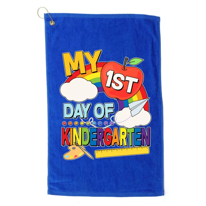 Cute My 1st Day Of Kindergarten Platinum Collection Golf Towel