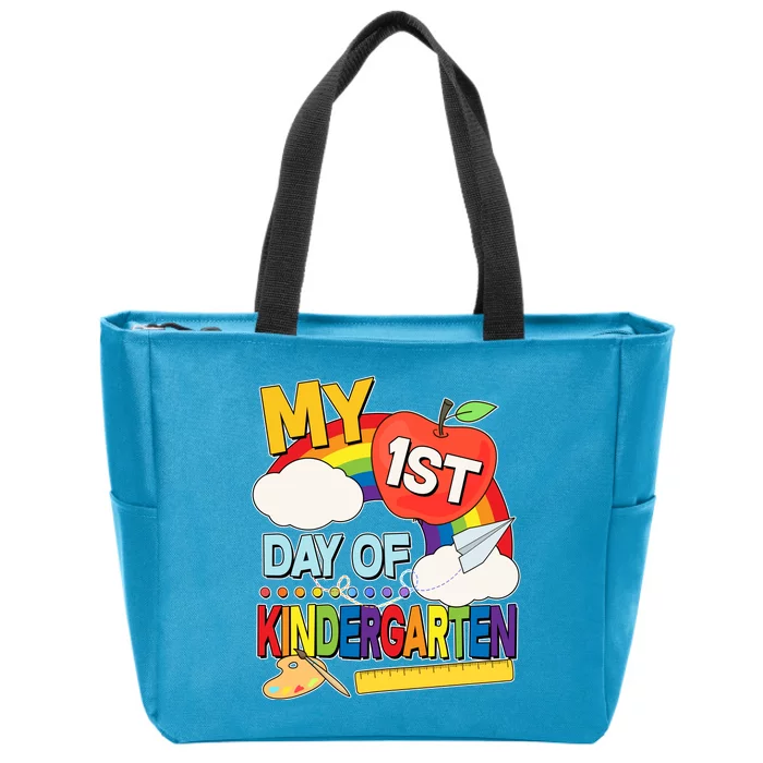 Cute My 1st Day Of Kindergarten Zip Tote Bag