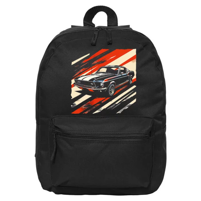 Classic Muscle 1960s Stripepatterned Fastback 16 in Basic Backpack