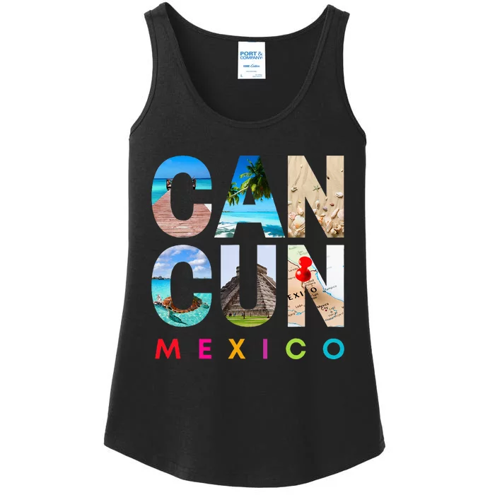 Cancun Mexico 2023 Vacation Beach Ladies Essential Tank