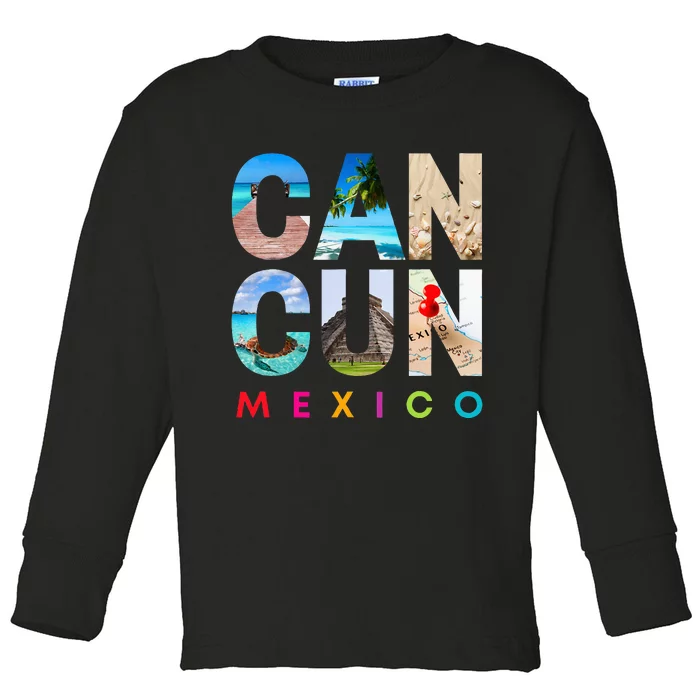 Cancun Mexico 2023 Vacation Beach Toddler Long Sleeve Shirt