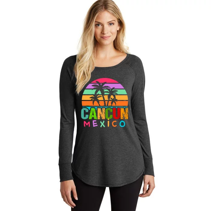 Cancun Mexico 2024 Vacation Beach Matching Family Group Women's Perfect Tri Tunic Long Sleeve Shirt