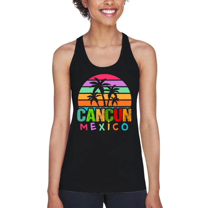 Cancun Mexico 2024 Vacation Beach Matching Family Group Women's Racerback Tank