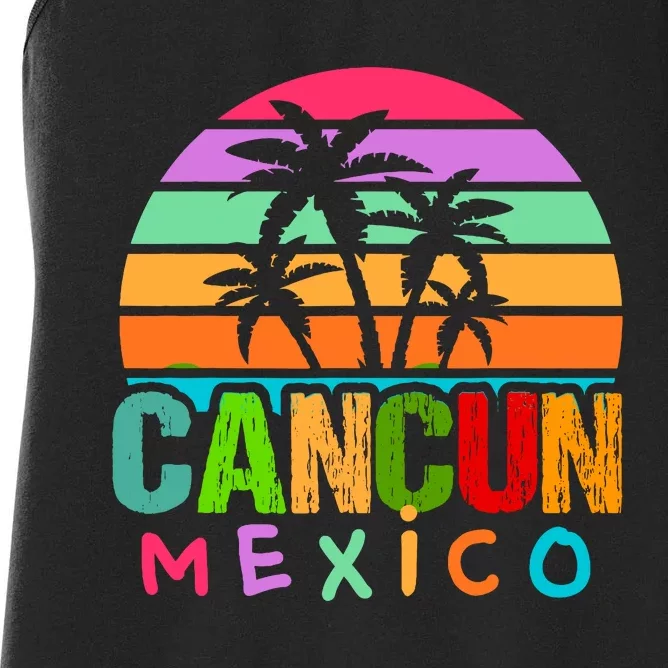 Cancun Mexico 2024 Vacation Beach Matching Family Group Women's Racerback Tank