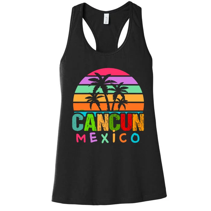 Cancun Mexico 2024 Vacation Beach Matching Family Group Women's Racerback Tank