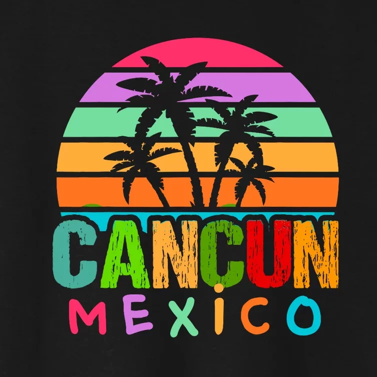 Cancun Mexico 2024 Vacation Beach Matching Family Group Women's Crop Top Tee