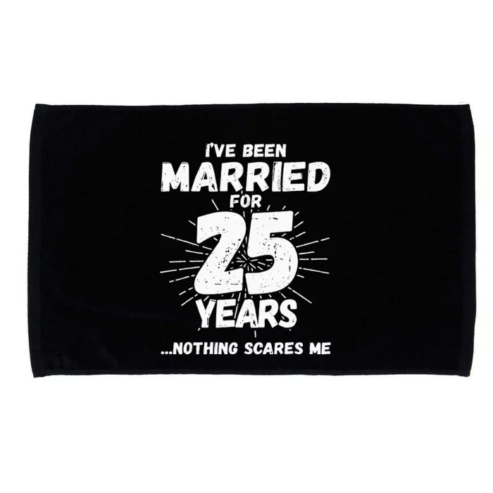 Couples Married 25 Years Funny 25th Wedding Anniversary Microfiber Hand Towel