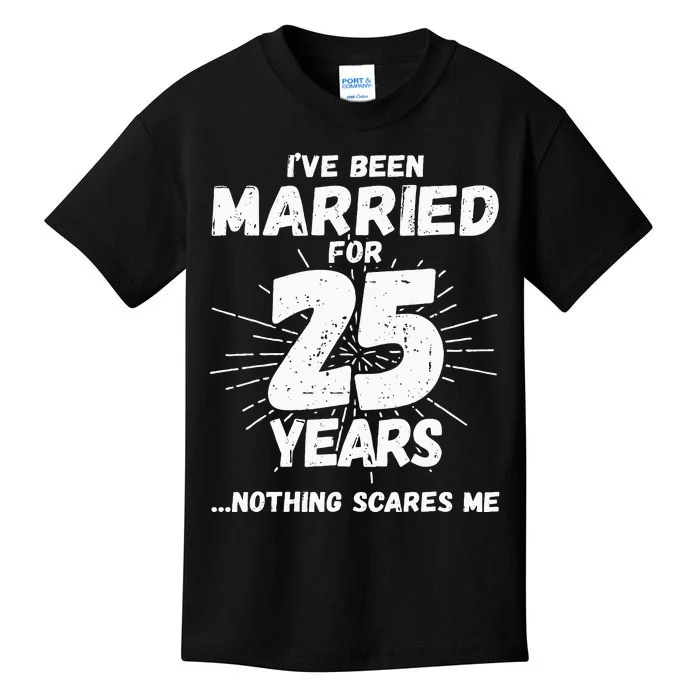 Couples Married 25 Years Funny 25th Wedding Anniversary Kids T-Shirt