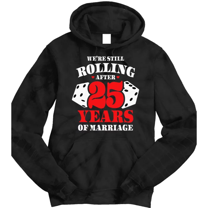 Couples Married 25 Years Funny 25th Wedding Anniversary Tie Dye Hoodie