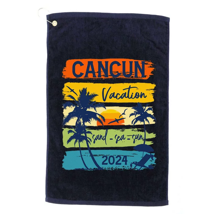 Cancun Mexico 2024 Summer Vacation Matching Family Group Platinum Collection Golf Towel