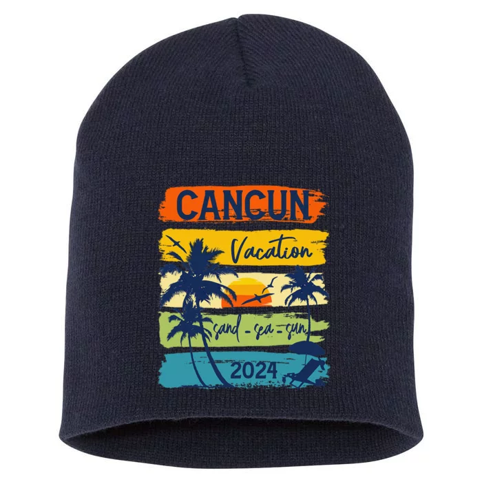 Cancun Mexico 2024 Summer Vacation Matching Family Group Short Acrylic Beanie