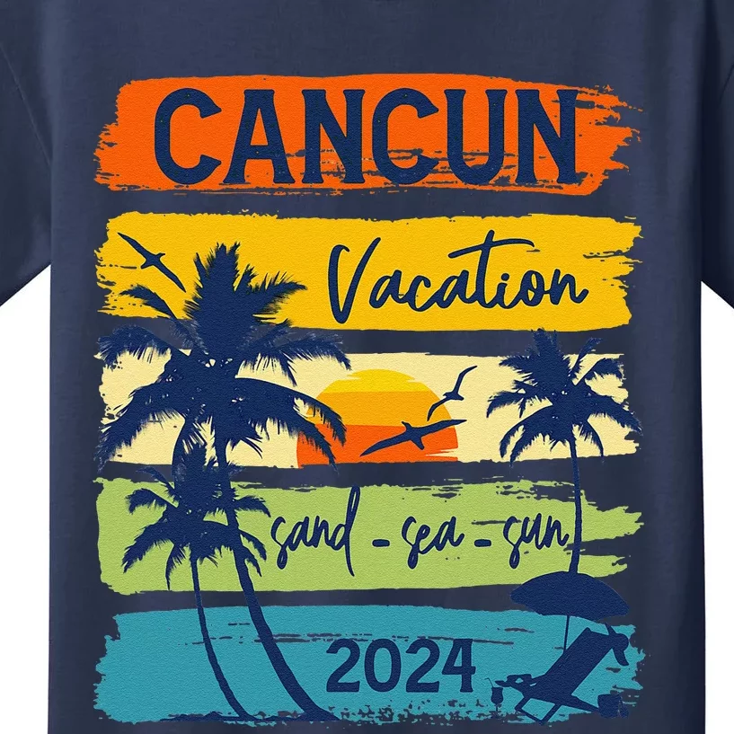 Cancun Mexico 2024 Summer Vacation Matching Family Group Kids T-Shirt