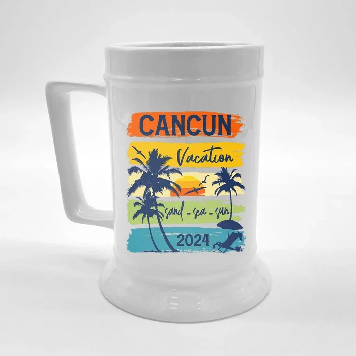 Cancun Mexico 2024 Summer Vacation Matching Family Group Front & Back Beer Stein