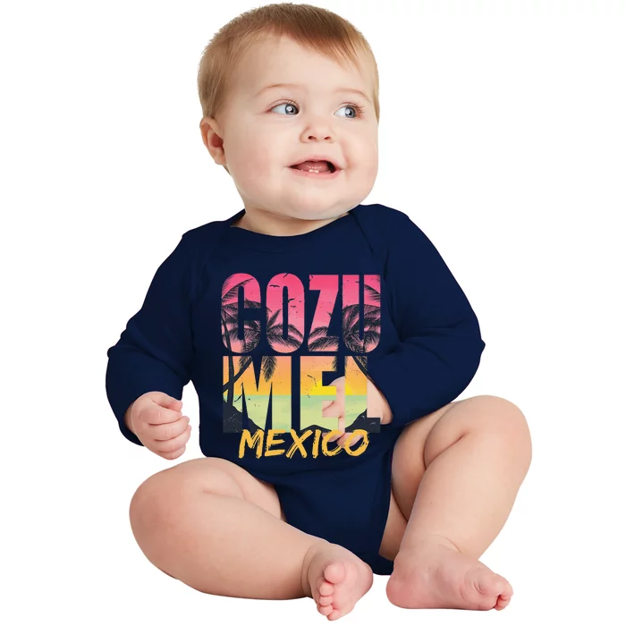 Cozumel Mexico 2023 Beach Vacation Trip Matching Summer Baby Long Sleeve Bodysuit