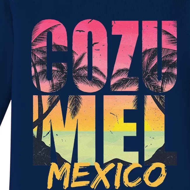 Cozumel Mexico 2023 Beach Vacation Trip Matching Summer Baby Long Sleeve Bodysuit