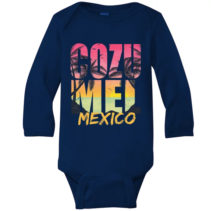 Cozumel Mexico 2023 Beach Vacation Trip Matching Summer Baby Long Sleeve Bodysuit