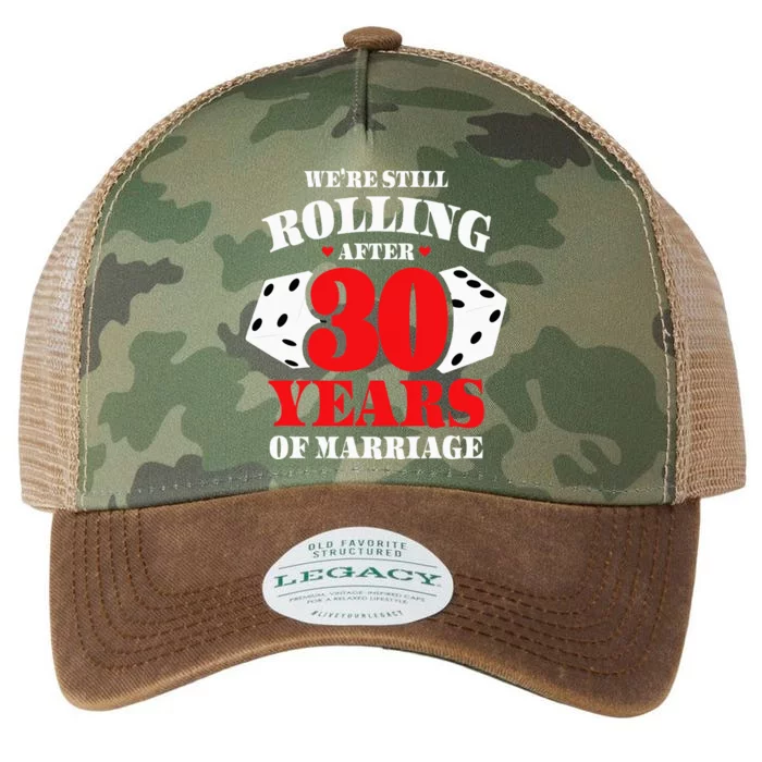 Couples Married 30 Years Funny 30th Wedding Anniversary Legacy Tie Dye Trucker Hat