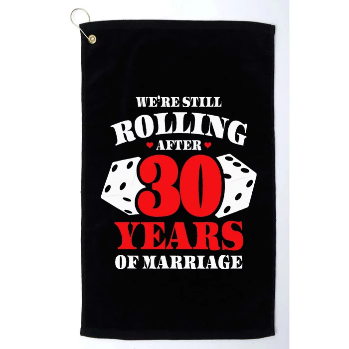 Couples Married 30 Years Funny 30th Wedding Anniversary Platinum Collection Golf Towel