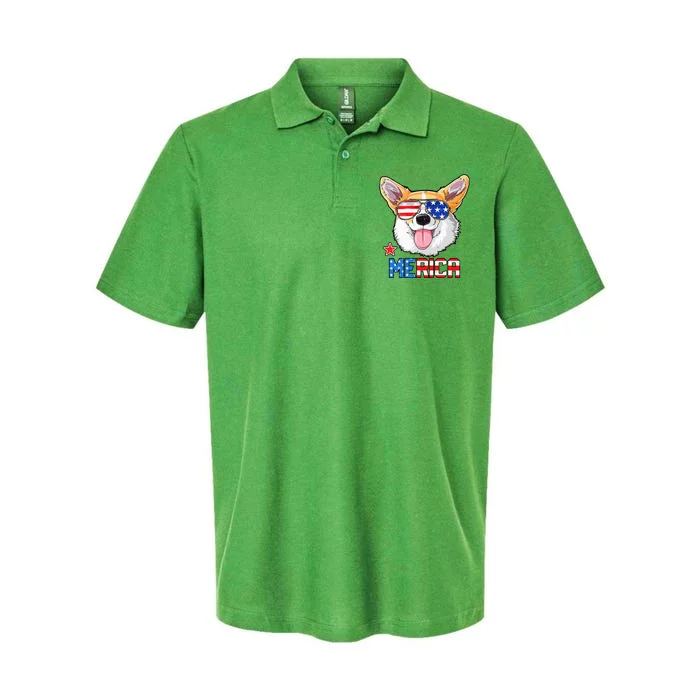 Corgi Merica 4th Of July Dog Puppy Softstyle Adult Sport Polo