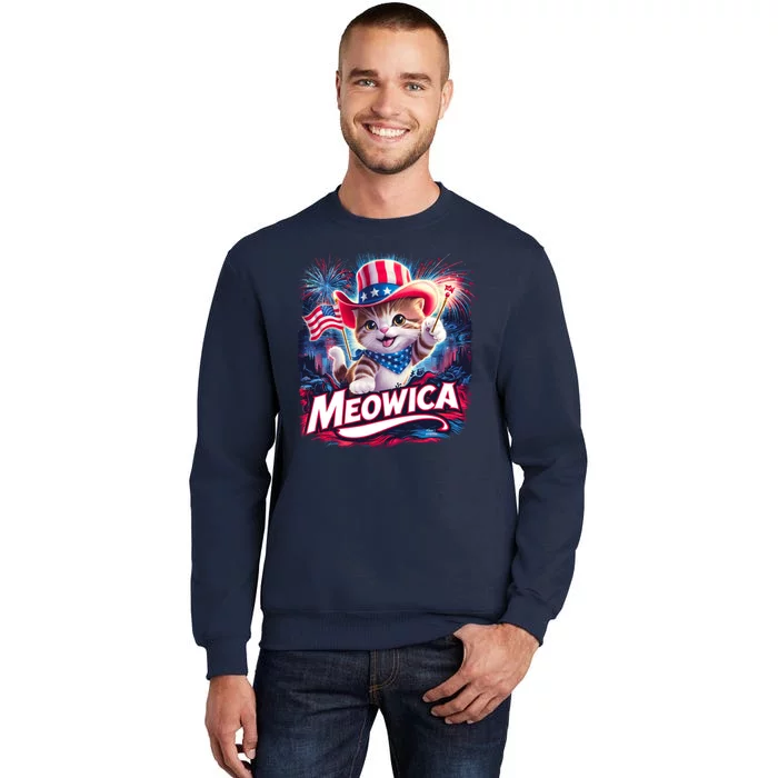 Cool Meowica 4th Of July Cat Sweatshirt