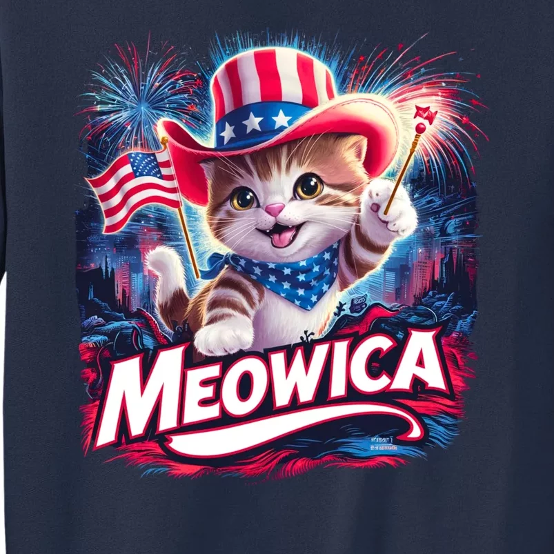 Cool Meowica 4th Of July Cat Sweatshirt