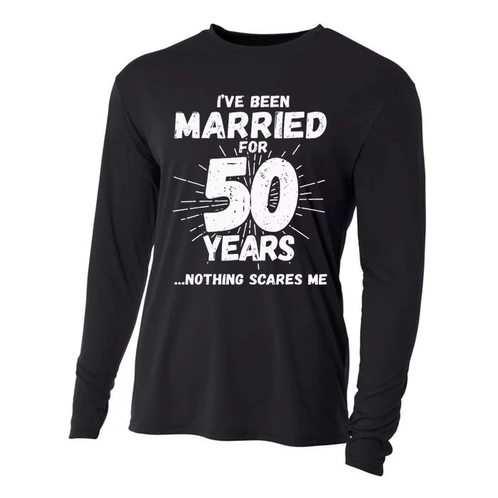 Couples Married 50 Years Funny 50th Wedding Anniversary Cooling Performance Long Sleeve Crew