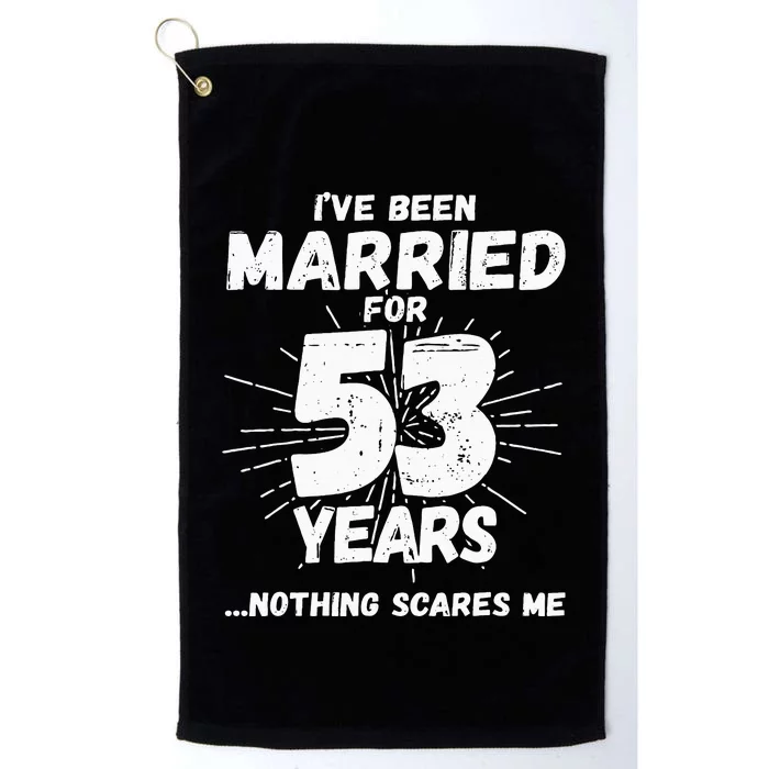 Couples Married 53 Years Funny 53rd Wedding Anniversary Platinum Collection Golf Towel