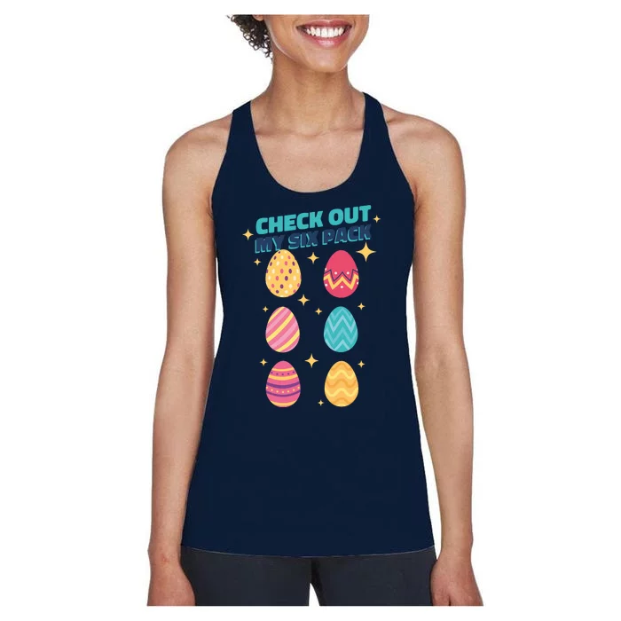 Checkout My 6 Pack Easter Eggs Funny Women's Racerback Tank