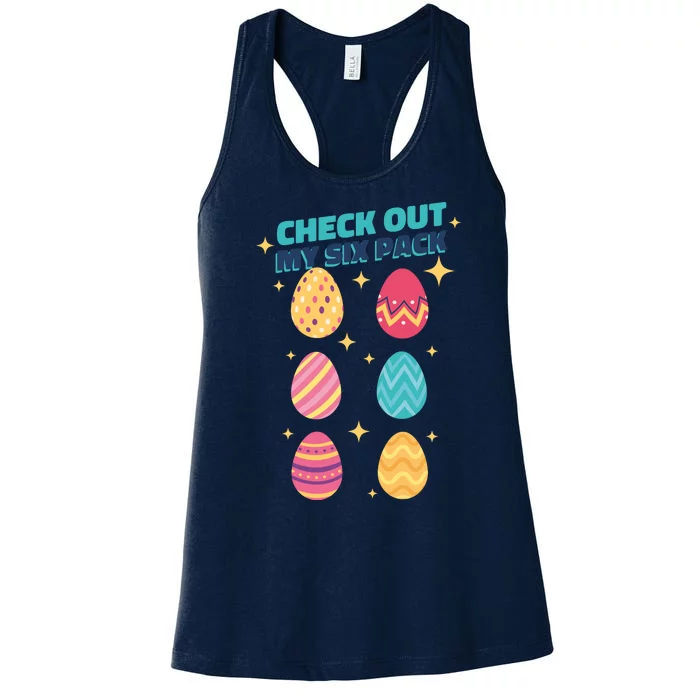 Checkout My 6 Pack Easter Eggs Funny Women's Racerback Tank