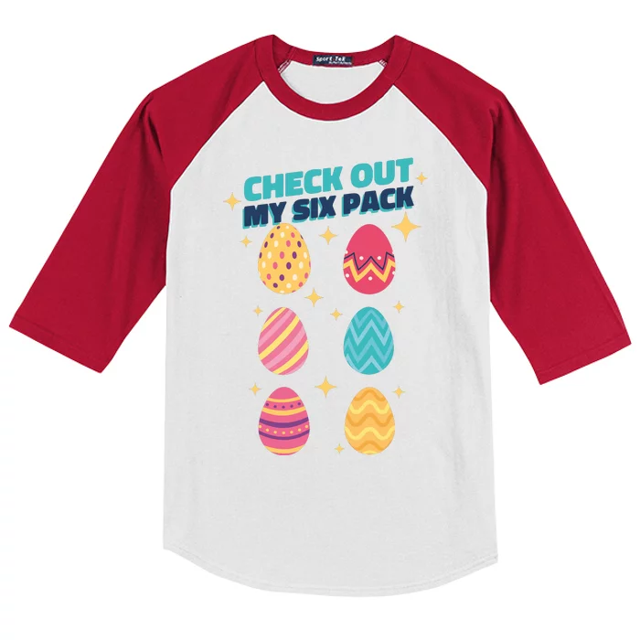 Checkout My 6 Pack Easter Eggs Funny Kids Colorblock Raglan Jersey