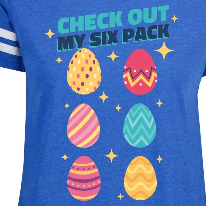 Checkout My 6 Pack Easter Eggs Funny Enza Ladies Jersey Football T-Shirt