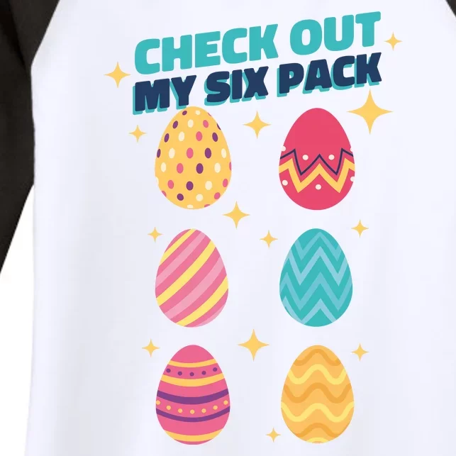 Checkout My 6 Pack Easter Eggs Funny Women's Tri-Blend 3/4-Sleeve Raglan Shirt