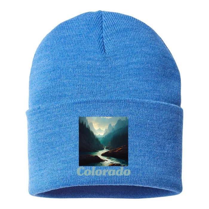 Colorado Mountain And Nature Sustainable Knit Beanie