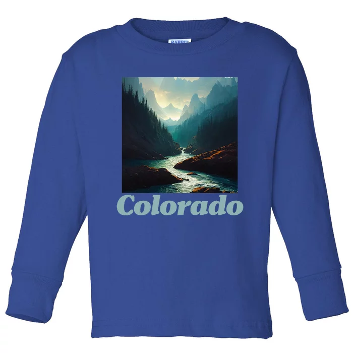 Colorado Mountain And Nature Toddler Long Sleeve Shirt