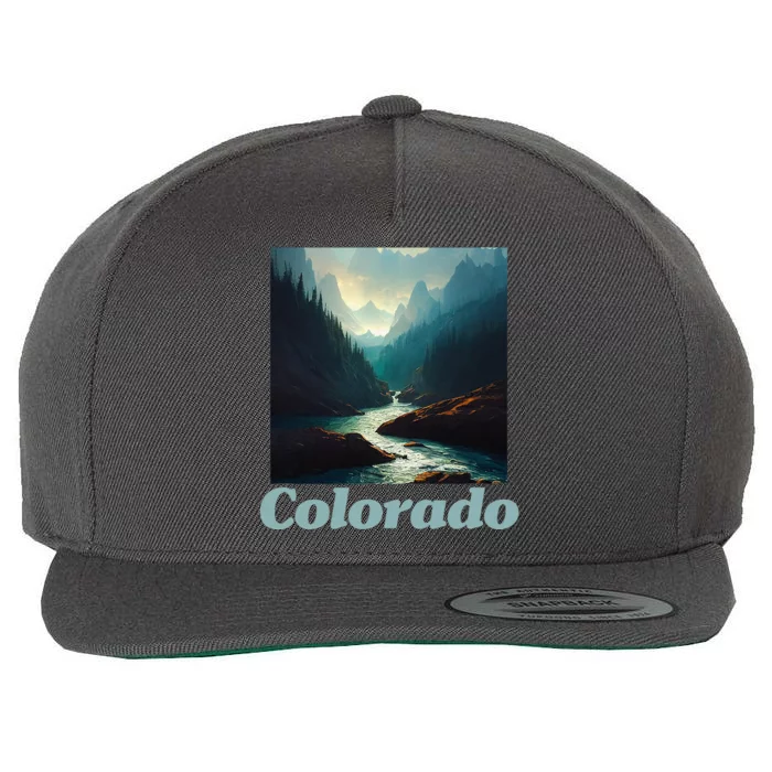 Colorado Mountain And Nature Wool Snapback Cap