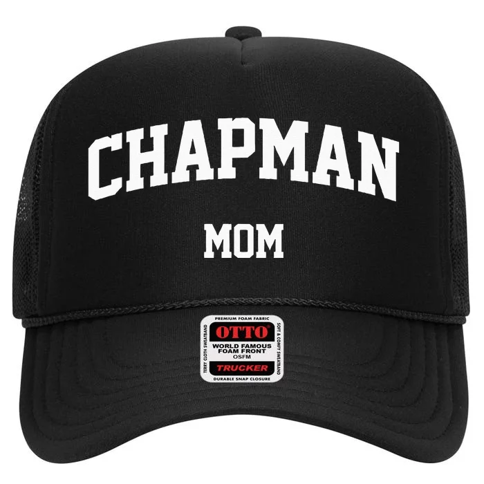 Chapman Mom Arch Vintage Retro College Athletic Sports High Crown Mesh Trucker Hat