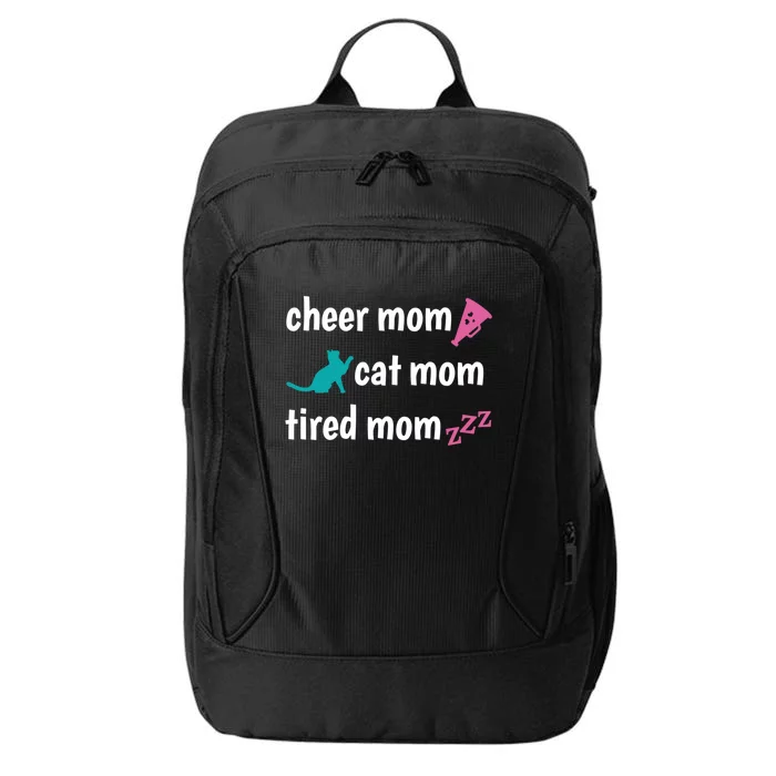 Cheer Mom And Tired Cat Mama Gift City Backpack