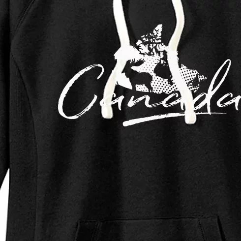 Canada Map And Moose Canadian Souvenir Women's Fleece Hoodie