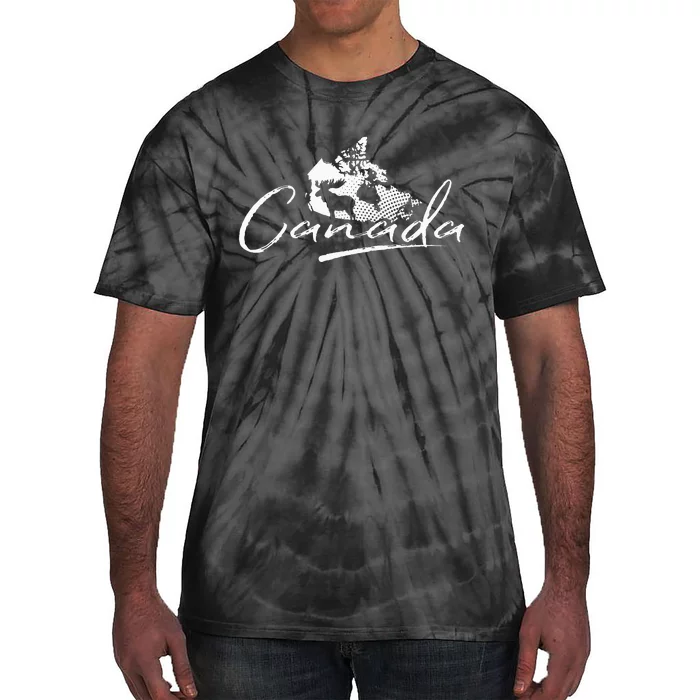 Canada Map And Moose Canadian Souvenir Tie-Dye T-Shirt