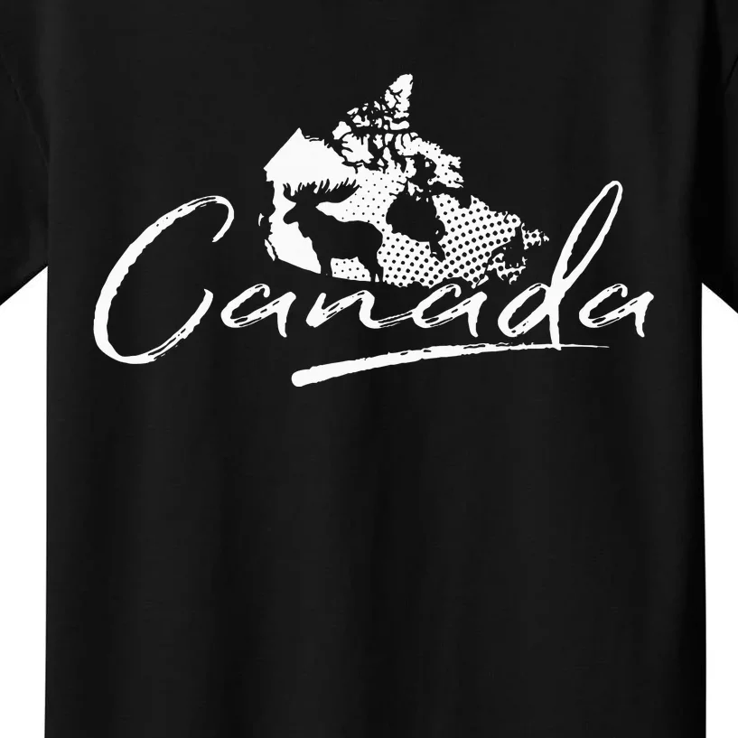 Canada Map And Moose Canadian Souvenir Kids T-Shirt