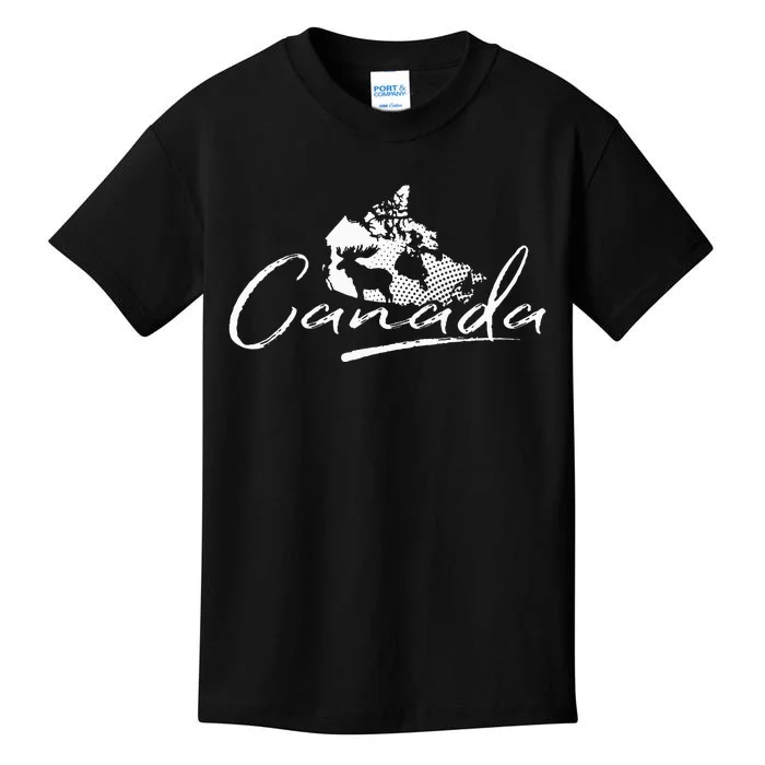 Canada Map And Moose Canadian Souvenir Kids T-Shirt