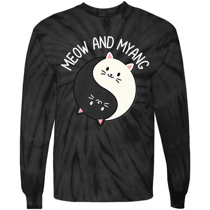 Cats Meow And Myang | Chinese Yin Yang Cat Tie-Dye Long Sleeve Shirt